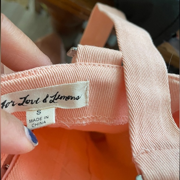 For Love and Lemons FL&L Monika Eyelet Hook Front Mini Dress Pink Small EUC - Picture 10 of 11